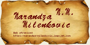 Narandža Milenković vizit kartica